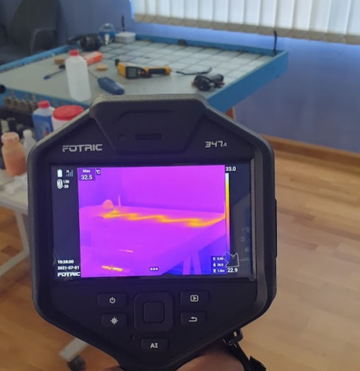 Thermografie einer Heizungsleitung